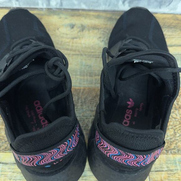 Adidas NMD_R1 V2 Core Black Pulse Blue Magenta Shoes IE7279 Mens Size 7.5 - Picture 7 of 10
